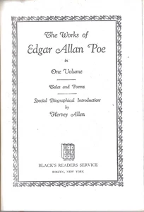 The Works Of Edgar Allan Poe by Black's Readers Service (1971) HC Vintage - Imagen 1 de 3