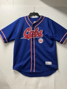 Chicago Cubs MLB Geniune Merchadise True Fan Blue Baseball Jersey Size Large - Picture 1 of 5