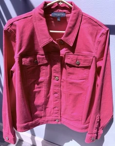 Talbots Neu mit Etikett 1X rosa fuchsia plus Denim klassische Jeansjacke $ 99,50 - Bild 1 von 4
