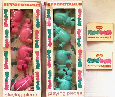 Remco HIPPOPOTAMUS GAME 1961 Board Game Playing Pieces Cards + Instructions - Image 1 of 4