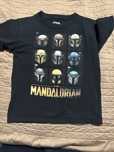 Boys Youth Star Wars The Mandalorian T-shirt Black Size Small - Picture 1 of 7