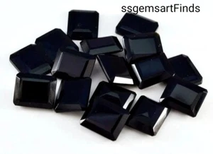 Natürlicher schwarzer Onyx Achteck facettierter Schnitt 7x5mm bis 10x14mm Onyx loser Edelstein - Bild 1 von 6