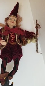 Mardi Gras Large Jester Posable, Christmas, Fine Details & W/ Wings - Picture 1 of 9