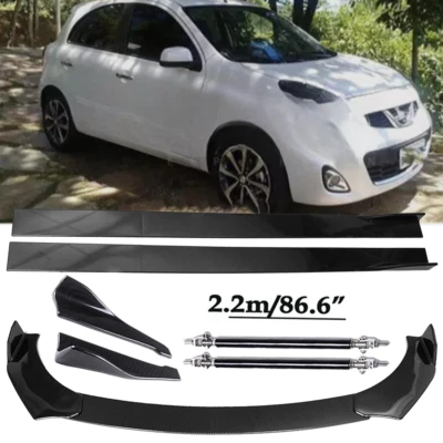 Front Lip Chin Bumper Body Kits 86.6" Side SkirtFor Nissan March Hatchback Body Foto 1 de 4