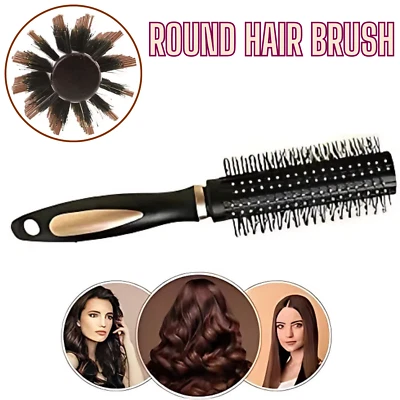 Round Hair Brush For Blow Dry Boar Bristle Thermal Hair Dryer Styling Curling - Image 1 of 4