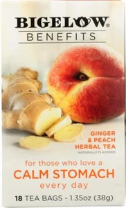 Bigelow Benefits Ginger & Peach Herbal Tea , Pack of 1 - Picture 1 of 4