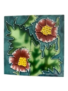 Wall Art Tile Flower 4x4 Backsplash Decorative Ceramic New Gift Kitchen Raised - Picture 1 of 2