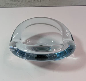MCM 1961 Holmegaard Per Lutken Oval Hand Blown Glass Ashtray Bowl Signed - Picture 1 of 9