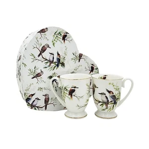 Set of 2 Mug 280cc Fine Bone China Australian Birds Kookaburra w Gift Box - Imagen 1 de 1