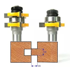 2 pc 1/2" Sh Cutting Depth 1/4" Tongue & Groove Joint Assembly Router Bit Set S - Picture 1 of 12