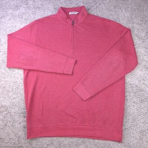 Peter Millar Sweater Mens XL Crown Comfort Pullover Quarter Zip Mock Neck Red - Picture 1 of 10