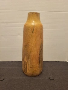 Rustic Wooden Vase Made In India Very Boho - Picture 1 of 5