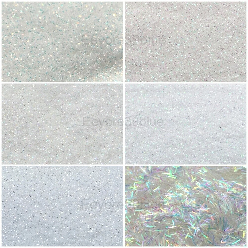 SPARKLING WHITE SNOWSTORM Snow Glitter 5 gram Packs Dust or Strips - Xmas Crafts - Image 1 of 1