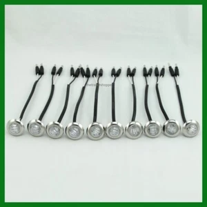 Maxxima 3/4" Side Marker Clearance light LED Amber Clear Lens Chrome Ring -10 Pc - Picture 1 of 6