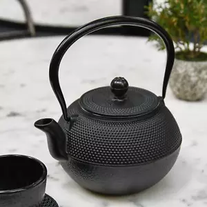 Black "Kyusu" Cast Iron Japanese Teapot with Handle - Picture 1 of 5