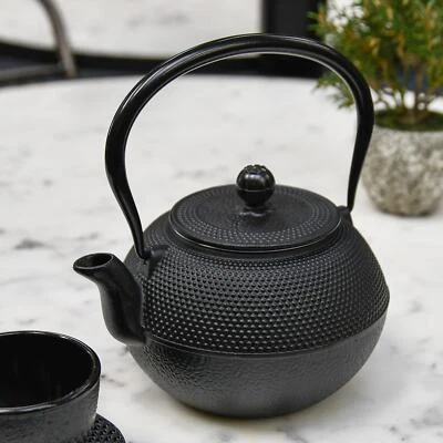 Black "Kyusu" Cast Iron Japanese Teapot with Handle - Image 1 of 4
