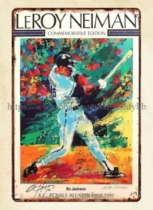 wall prints baseball book cover Bo Jackson art by LeRoy Neiman metal tin sign - Picture 1 of 4