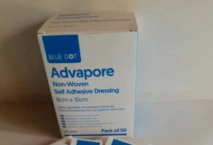 8CM X10CM BIG PLASTER ADHESIVE WOUND DRESSING (BOX OF 50) - KNEES & ELBOWS - Picture 1 of 4