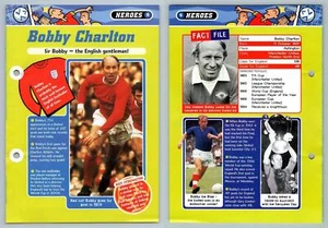 Bobby Charlton - Heroes #6 Football Magic 1998-9 Fact File Page - Picture 1 of 1