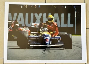 Ayrton Senna / Nigel Mansell Iconic "Taxi for Senna" Signed Print Signing photo - Picture 1 of 4