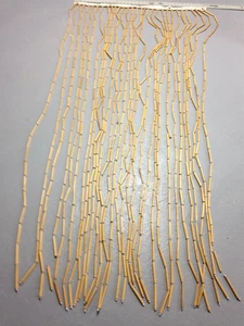 Vintage Mid Century Hippie Boho Door Way Wood Bamboo Bead Curtain Entry Hanging