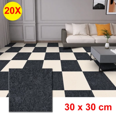 20x Teppichfliesen Selbstklebend 30x30cm Bodenbeläge Teppichboden Wohnzimmer - Bild 1 von 4