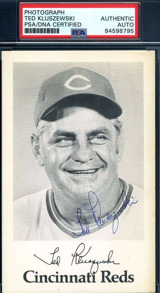 Ted Kluszewski PSA DNA Coa Signed Reds Team Issued Photo Autograph - Image 1 of 1