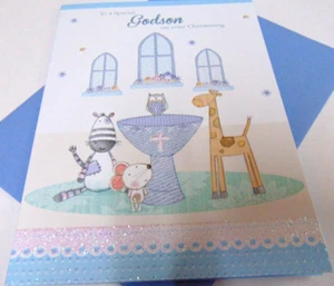 Godson Christening Greetings Card......Special Godson Christening - Picture 1 of 3