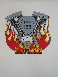 Moto Yamaha Vintage Uomo XL Bianco Visalia 163 Jerzees Manica Lunga Fiamme Twin - Foto 1 di 7