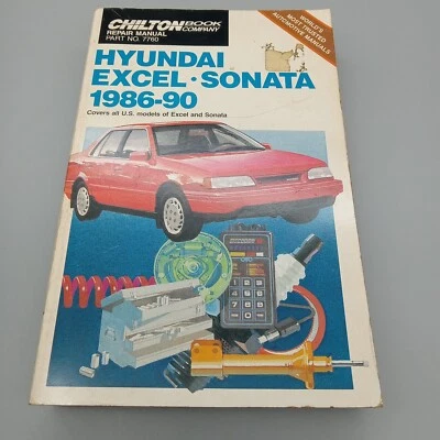 Guía manual de reparación Chilton Hyundai Elantra Excel Scoupe Sonata 1986-1990 #7760 Foto 1 de 4