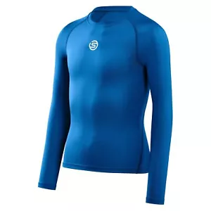 CLEARANCE!! Skins Series-1 Youth Compression Long Sleeve Top (Bright Blue) - Picture 1 of 5