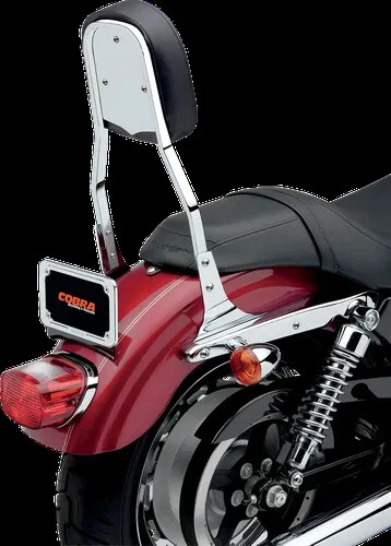 Cobra Chrome Standard Square Sissy Bar Kit for Harley Softail Springer 00-05 - Image 1 of 4