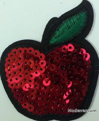 Bügelbild Aufbügler Aufnäher Patch Applikation Strass Paillette Sticker_Apfel - Bild 1 von 2