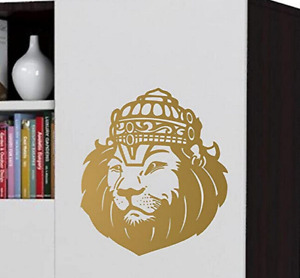 Indian traditional Narasimha Face Gold Wall Sticker for Room decor Small 12 inch