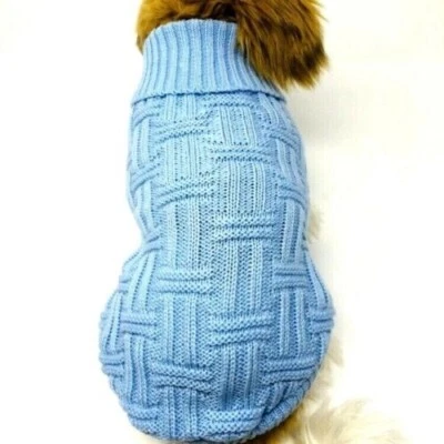 Suéter para Perros Tejido Invierno Azul Cálido con Correas para las Piernas, Se Adapta a Perros 19.5-21.5" Pecho Foto 1 de 4