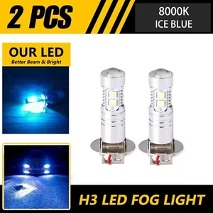 2PCS H3 CREE LED Fog Light Driving Bulbs 100W 8000K Ice Blue - Picture 1 of 4