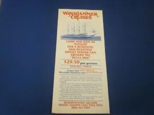 1980's Windjammer Cruises Honolulu Card Brochure Post Card - Picture 1 of 3