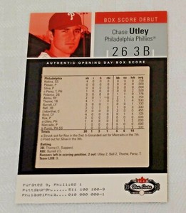 2003 Fleer Box Score Debut Chase Utley Phillies 527/599 Insert MLB Baseball RC