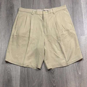 Tommy Bahama Relax Herren 33 100 % Seide plissiert vorne beige Chino Shorts - Bild 1 von 6
