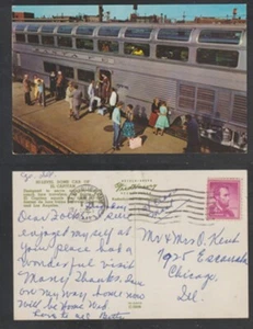 Postal Coche Alto Nivel de El Capitán de Santa Fe Tren Usado Cromo - Imagen 1 de 4