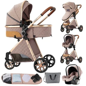 Super 3 in 1 Baby Stroller w/ Hand-held baskets and Gifts for 0-36 months KHAKI - Picture 1 of 20