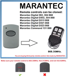 Duplicador de control remoto universal MARANTEC Digital D321 868 868,35 MHz - Imagen 1 de 3
