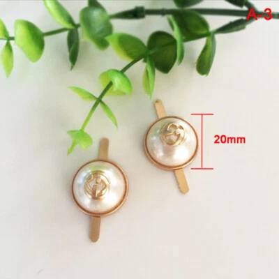Pearl Buttons with Shank, Pearl Metal Buttons for Clothing Decorations DIY Craft - Image 1 of 4