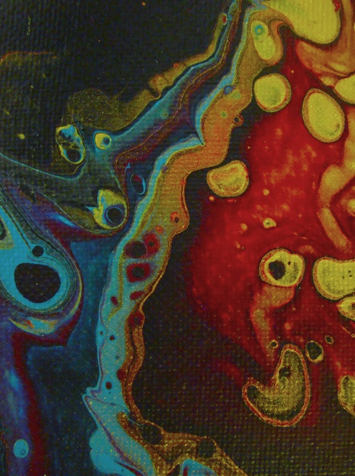 THE WINE DARK POOL II Acrylic Abstract Flow Painting ACEO ATC 2.5 x 3.5 inches  - Image 1 of 1