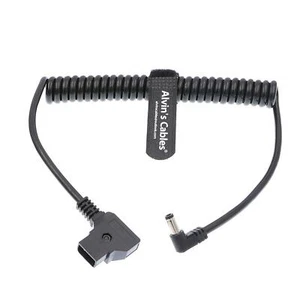 D-tap to DC Power Cable 12V 5.5mm×2.1mm DC Coiled Cable for Atomos Shogun - Picture 1 of 8