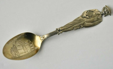 Female Graduate Diploma High School Sedalia Missouri Sterling Souvenir Spoon Cover