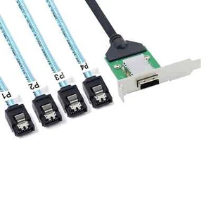 Mini SAS SFF-8088 HD 26Pin Female To 4-Port SATA High Speed Server Cable 0.5m - Picture 1 of 6
