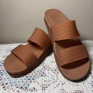 Sandali da donna Reef Water Vista Slide taglia 7 pesca corallo arancione gomma - Foto 1 di 7