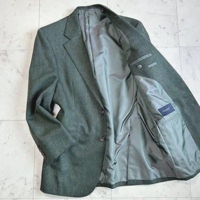Burberry London Men's Tweed Blazer Green Mixed Wool 2-Button Side Vent #EK BHA - Image 1 of 4