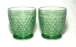 VILLEROY & BOCH ~ Hermoso Par de VIDRIOS DOBLES ANTIGUOS (Verde Boston) - Imagen 1 de 6